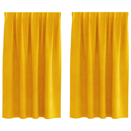 Vidaxl verduisterende gordijnen 2 pcs mosterdgeel 140 x 140 cm fluweel