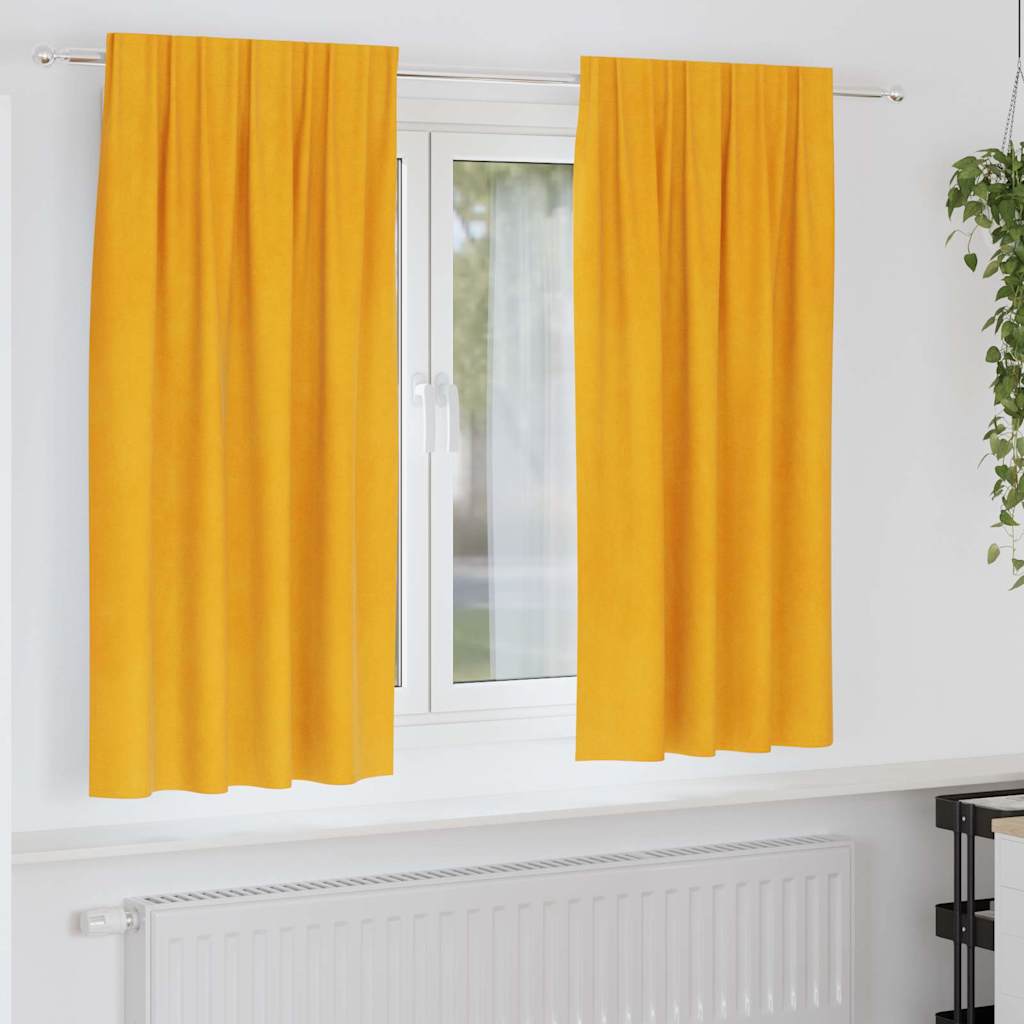 Vidaxl verduisterende gordijnen 2 pcs mosterdgeel 140 x 175 cm fluweel
