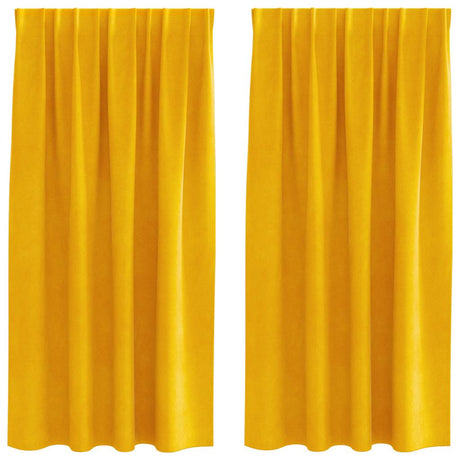 Vidaxl verduisterende gordijnen 2 pcs mosterdgeel 140 x 175 cm fluweel