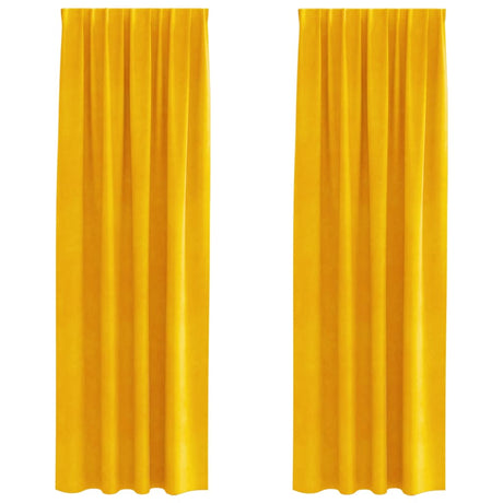 Vidaxl verduisterende gordijnen 2 pcs mosterdgeel 140 x 225 cm fluweel