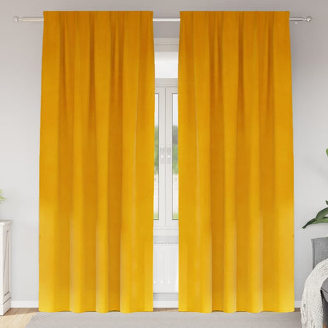 Vidaxl verduisterende gordijnen 2 pcs mosterdgeel 140 x 245 cm fluweel