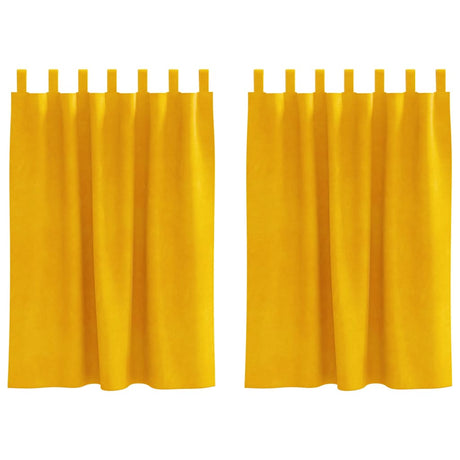 Vidaxl verduisterende gordijnen 2 pcs mosterdgeel 140 x 140 cm fluweel
