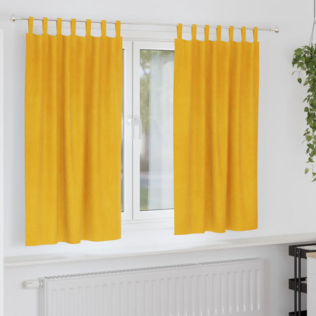 Vidaxl verduisterende gordijnen 2 pcs mosterdgeel 140 x 175 cm fluweel