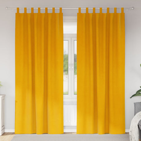 Vidaxl verduisterende gordijnen 2 pcs mosterdgeel 140 x 245 cm fluweel