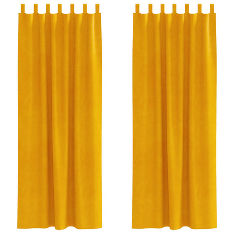 Vidaxl verduisterende gordijnen 2 pcs mosterdgeel 140 x 245 cm fluweel