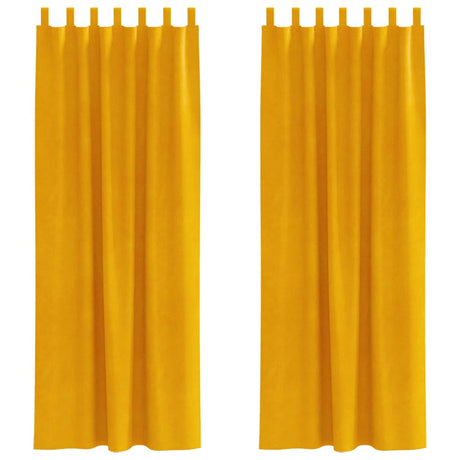 Vidaxl verduisterende gordijnen 2 pcs mosterdgeel 140 x 260 cm fluweel