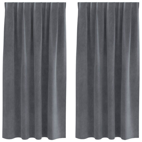 Vidaxl verduisterende gordijnen 2 pcs lichtgrijs 140 x 175 cm fluweel