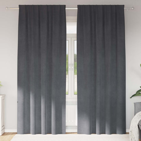 Vidaxl verduisterende gordijnen 2 pcs lichtgrijs 140 x 245 cm fluweel