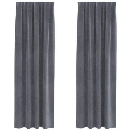 Vidaxl verduisterende gordijnen 2 pcs lichtgrijs 140 x 245 cm fluweel