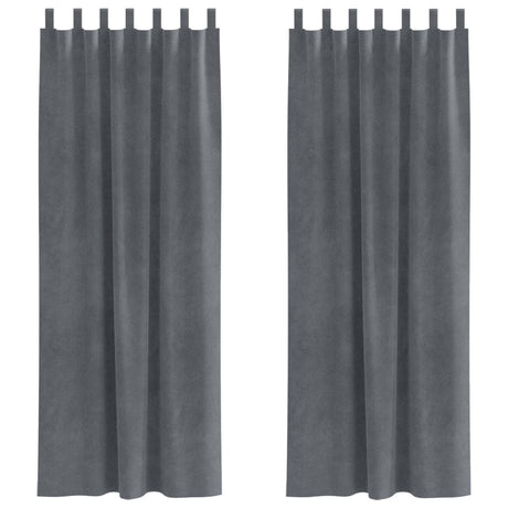 Vidaxl verduisterende gordijnen 2 pcs lichtgrijs 140 x 225 cm fluweel