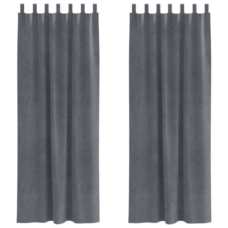 Vidaxl verduisterende gordijnen 2 pcs lichtgrijs 140 x 245 cm fluweel