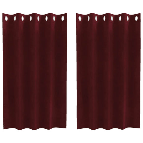 Vidaxl verduisterende gordijnen 2 pcs wijnrood 140 x 140 cm fluweel