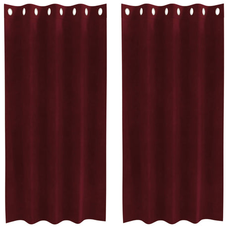 Vidaxl verduisterende gordijnen 2 pcs wijnrood 140 x 175 cm fluweel