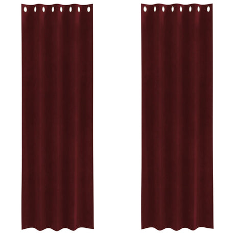 Vidaxl verduisterende gordijnen 2 pcs wijnrood 140 x 260 cm fluweel