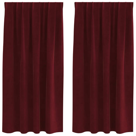 Vidaxl verduisterende gordijnen 2 pcs wijnrood 140 x 175 cm fluweel