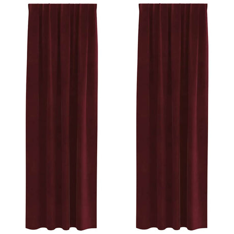 Vidaxl verduisterende gordijnen 2 pcs wijnrood 140 x 260 cm fluweel