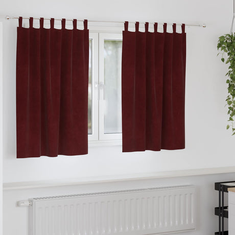 Vidaxl verduisterende gordijnen 2 pcs wijnrood 140 x 140 cm fluweel
