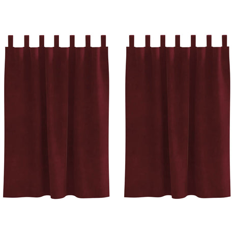 Vidaxl verduisterende gordijnen 2 pcs wijnrood 140 x 140 cm fluweel