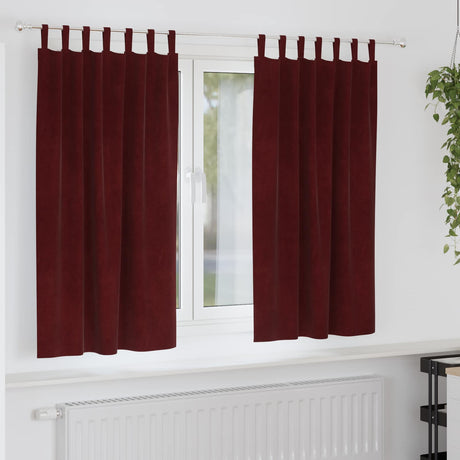 Vidaxl verduisterende gordijnen 2 pcs wijnrood 140 x 175 cm fluweel