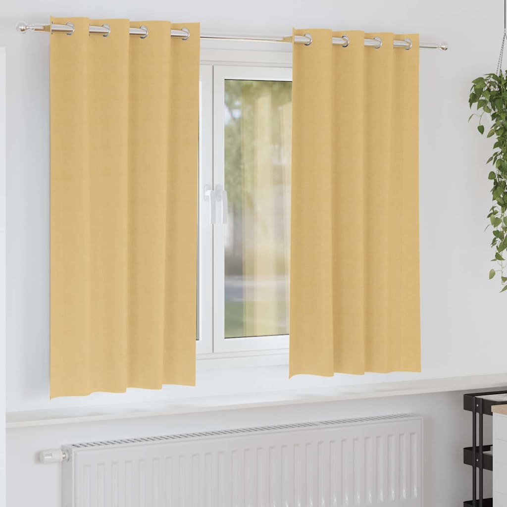 Vidaxl zwart-out gordijnen met ringen 2 pcs beige 175 x 140 cm