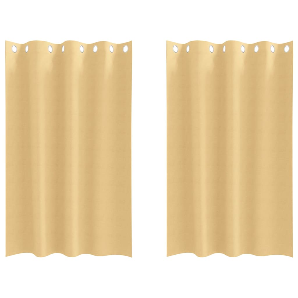 Vidaxl zwart-out gordijnen met ringen 2 pcs beige 175 x 140 cm
