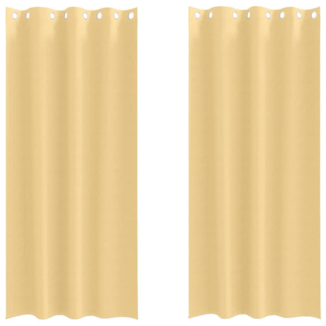 Vidaxl zwart-out gordijnen met ringen 2 pcs beige 245 x 140 cm