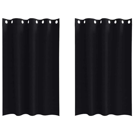 Vidaxl zwart-out gordijnen met ringen 2 pcs zwart 175 x 140 cm