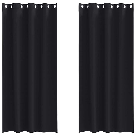 Vidaxl zwart-out gordijnen met ringen 2 pcs zwart 260 x 140 cm