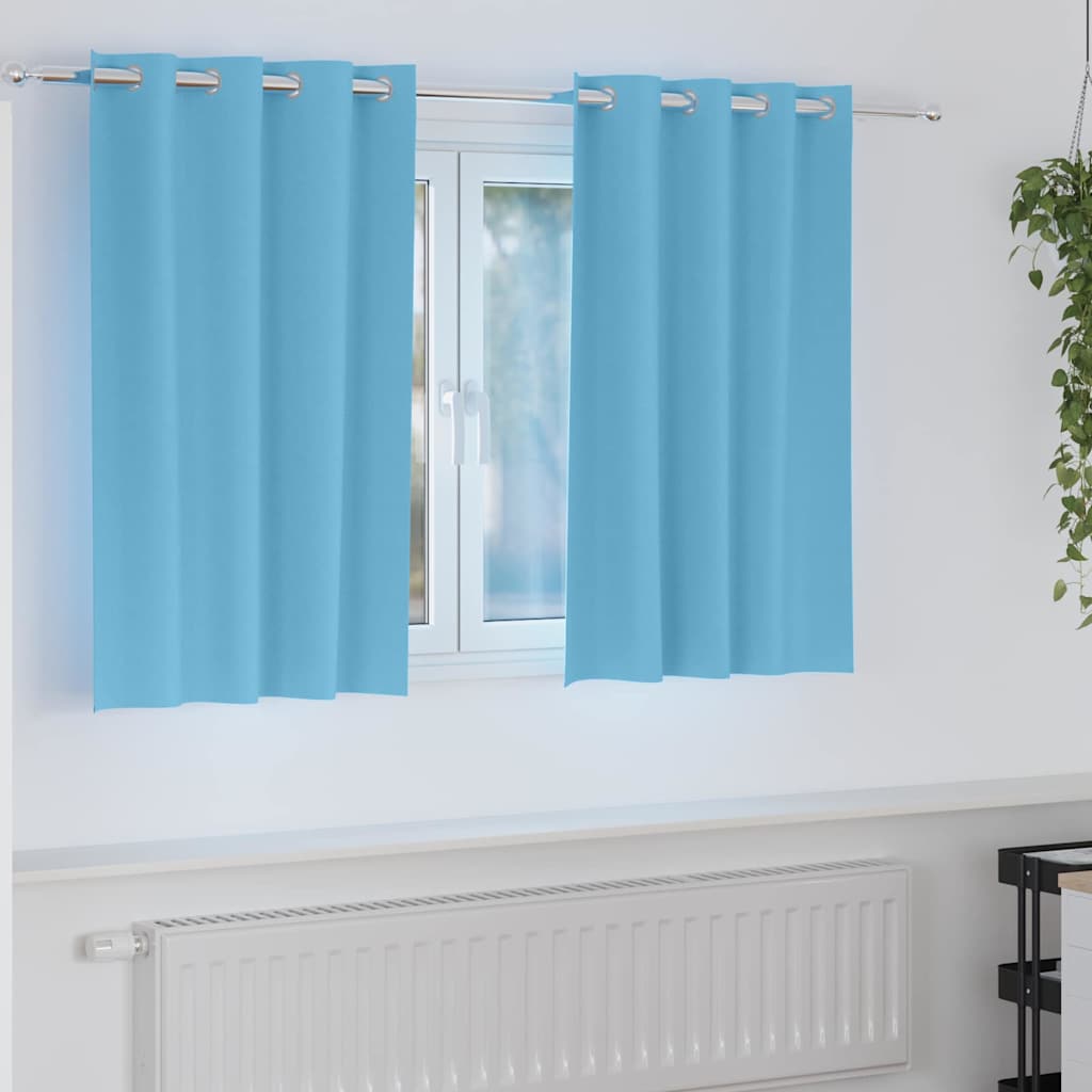 Vidaxl zwart-out gordijnen met ringen 2 pcs lichtblauw 140 x 140 cm