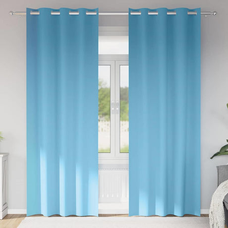 Vidaxl zwart-out gordijnen met ringen 2 pcs lichtblauw 225 x 140 cm