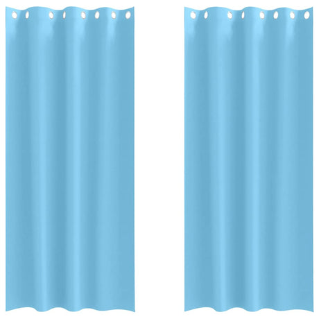 Vidaxl zwart-out gordijnen met ringen 2 pcs lichtblauw 260 x 140 cm