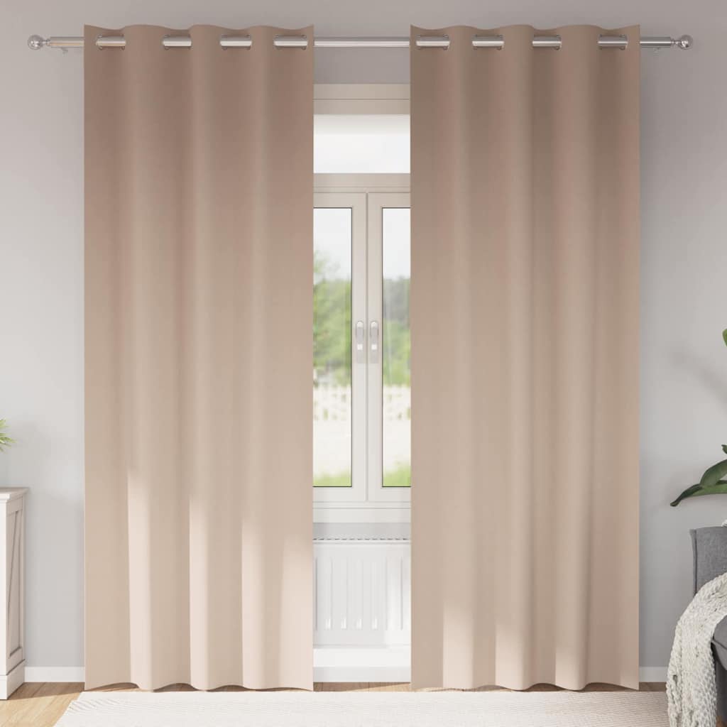 Vidaxl zwart-out gordijnen met ringen 2 pcs taupe 260 x 140 cm