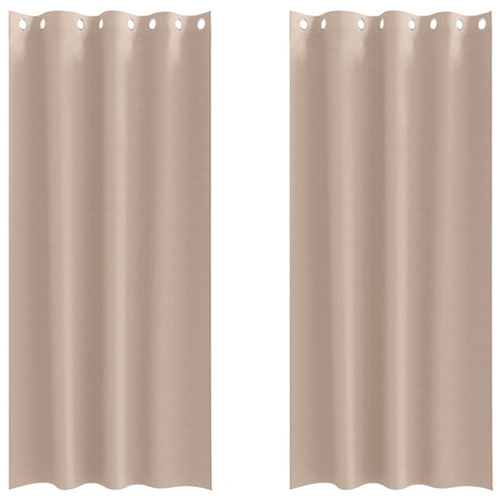 Vidaxl zwart-out gordijnen met ringen 2 pcs taupe 260 x 140 cm