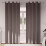 Vidaxl zwart-out gordijnen met ringen 2 pcs donkerbruin 260 x 140 cm
