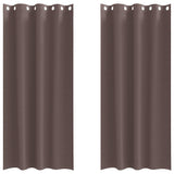Vidaxl zwart-out gordijnen met ringen 2 pcs donkerbruin 260 x 140 cm