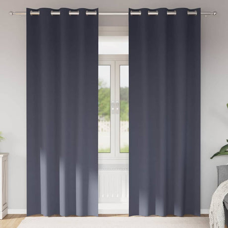 Vidaxl zwart-out gordijnen met ringen 2 pcs antraciet 225 x 140 cm