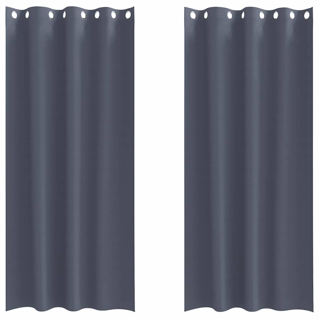Vidaxl zwart-out gordijnen met ringen 2 pcs antraciet 260 x 140 cm