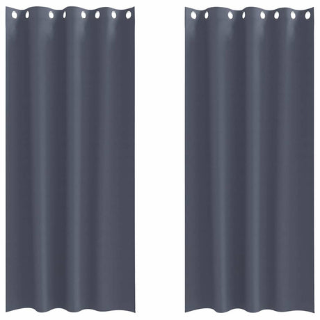Vidaxl zwart-out gordijnen met ringen 2 pcs antraciet 260 x 140 cm