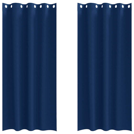 Vidaxl zwart-out gordijnen met ringen 2 pcs donkerblauw 245 x 140 cm