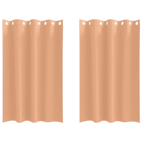 Vidaxl zwart-out gordijnen met ringen 2 pcs licht bruin 175 x 140 cm
