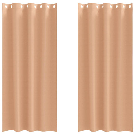 Vidaxl zwart-out gordijnen met ringen 2 pcs licht bruin 260 x 140 cm