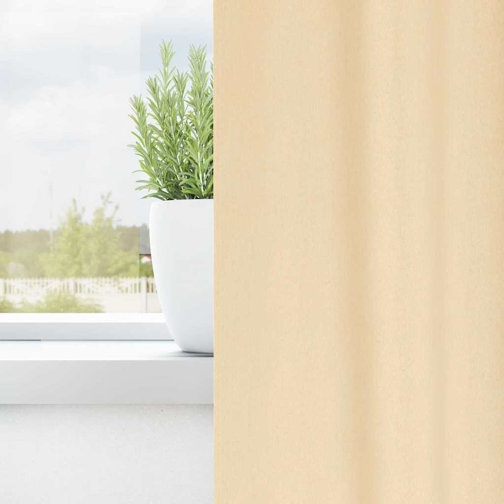 Vidaxl zwart-out gordijnen met ringen 2 pcs crème 175 x 140 cm