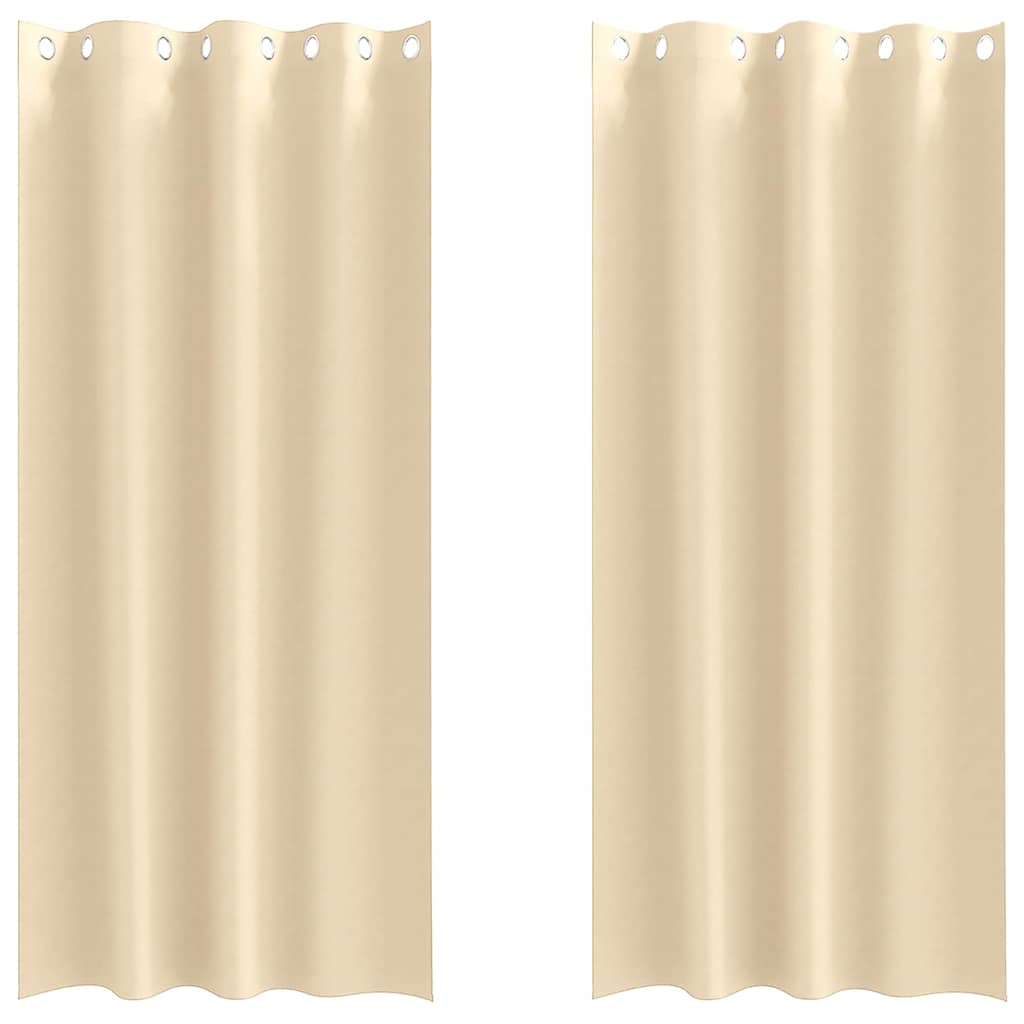 Vidaxl zwart-out gordijnen met ringen 2 pcs crème 225 x 140 cm