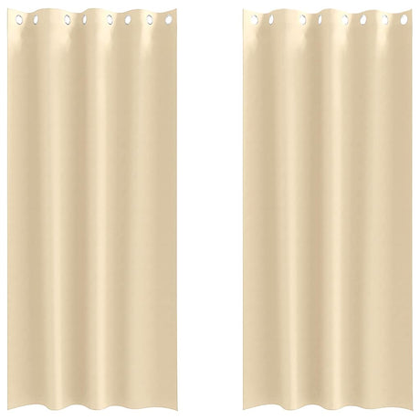 Vidaxl zwart-out gordijnen met ringen 2 pcs crème 245 x 140 cm