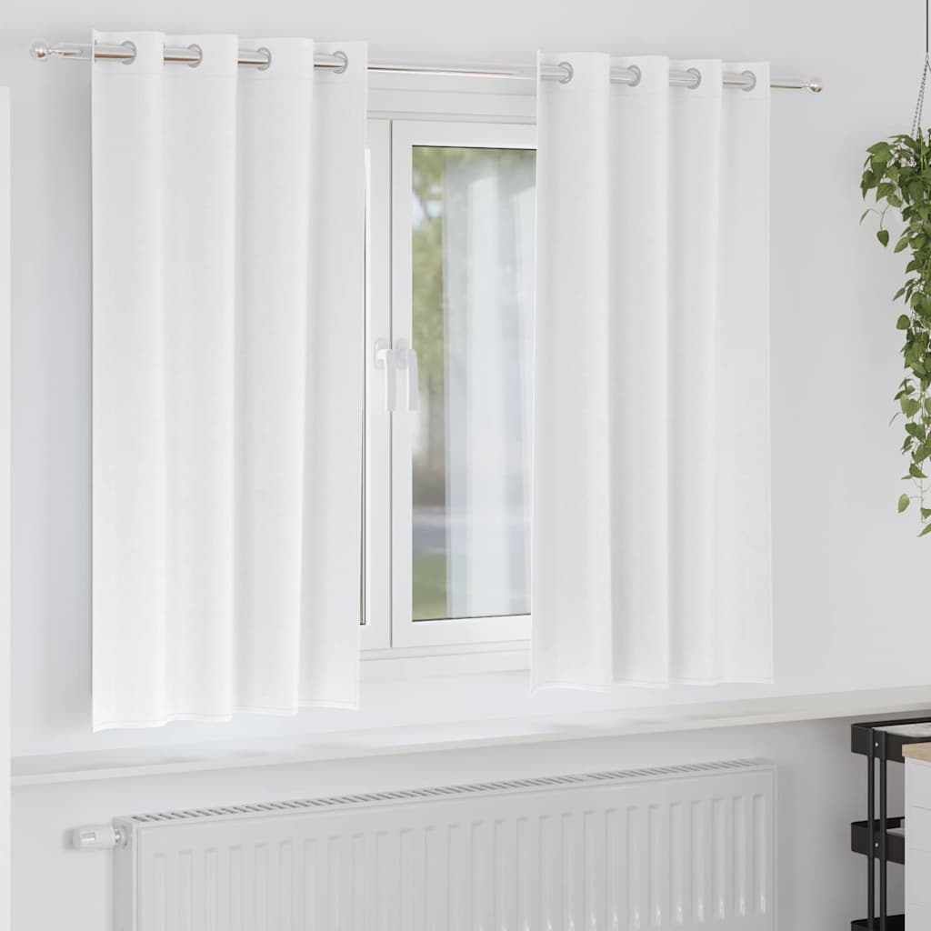 Vidaxl zwart-out gordijnen met ringen 2 pcs puur wit 175 x 140 cm