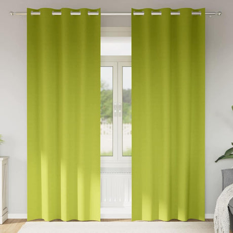 Vidaxl zwart-out gordijnen met ringen 2 pcs groen 225 x 140 cm