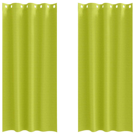 Vidaxl zwart-out gordijnen met ringen 2 pcs groen 225 x 140 cm