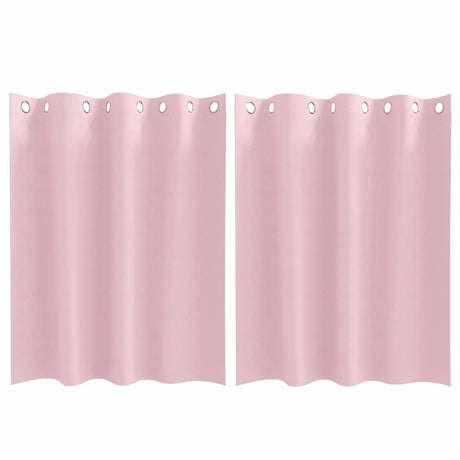Vidaxl zwart-out gordijnen met ringen 2 pcs babyroze 140 x 140 cm