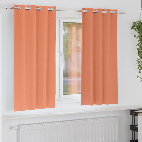 Vidaxl zwart-out gordijnen met ringen 2 pcs terracotta 175 x 140 cm