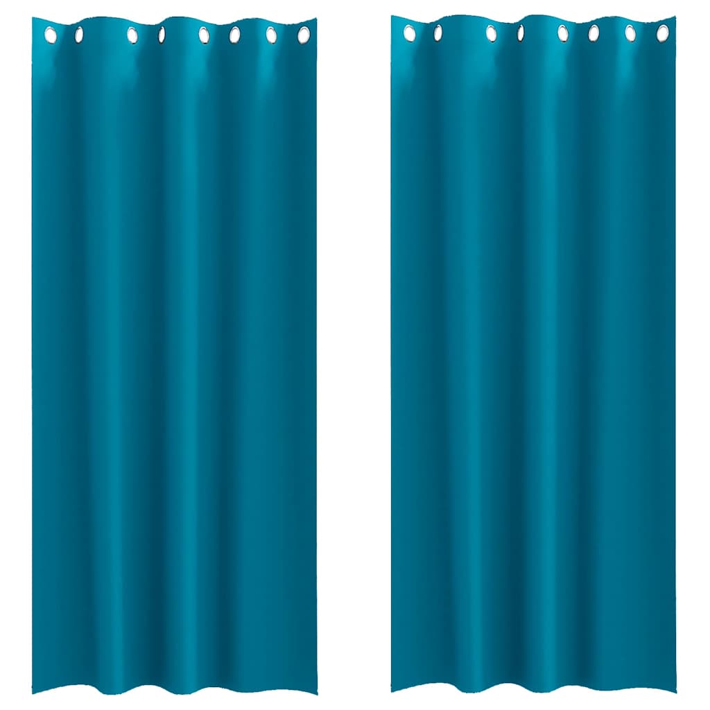 Vidaxl zwart-out gordijnen met ringen 2 pcs turquoise 245 x 140 cm
